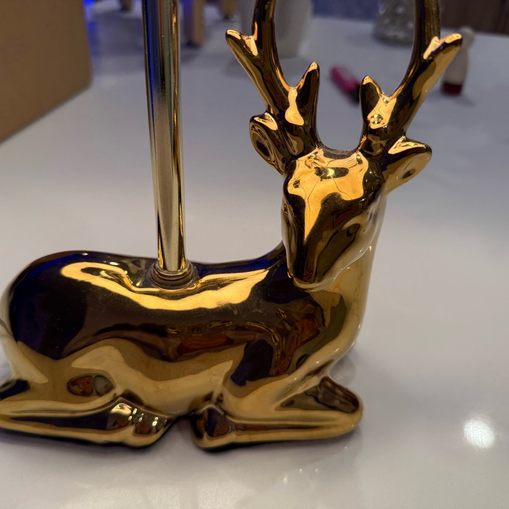 Home Interiors Gold Reindeer Lantern - Picture 2 of 3
